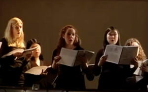 Chorus members in Eric Sawyer's "Our American Cousin" opera